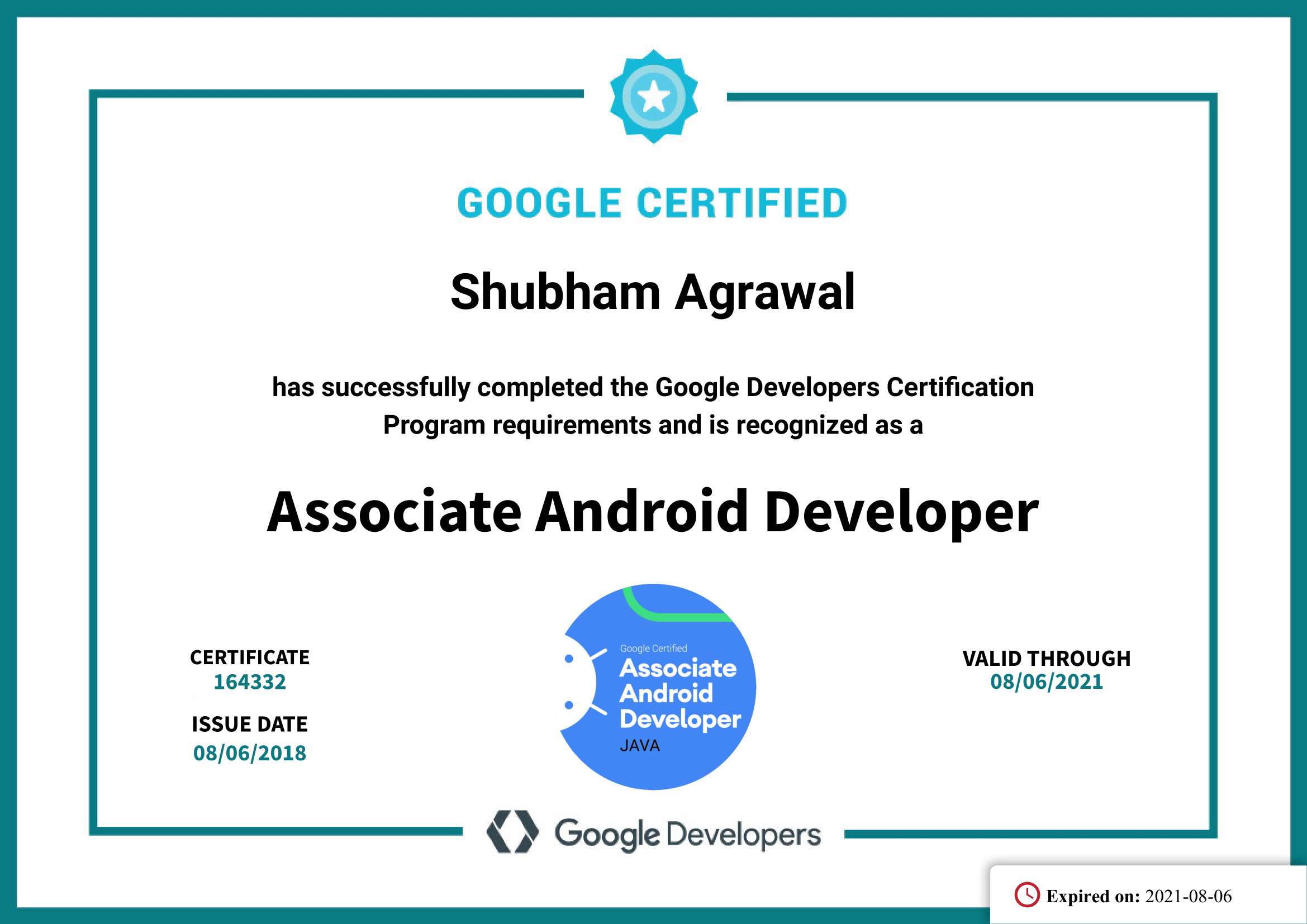 Google Certified Android Developer